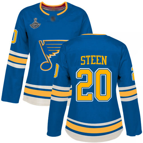 Adidas Blues #20 Alexander Steen Blue Alternate Authentic Stanley Cup Champions Women's Stitched NHL Jersey