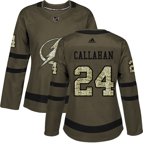 Adidas Lightning #24 Ryan Callahan Green Salute to Service Women's Stitched NHL Jersey