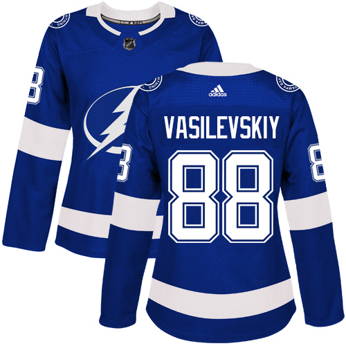Adidas Lightning #88 Andrei Vasilevskiy Blue Home Authentic Women's Stitched NHL Jersey