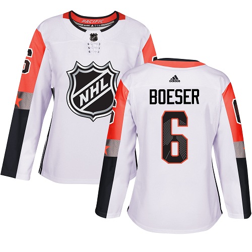 Adidas Canucks #6 Brock Boeser White 2018 All-Star Pacific Division Authentic Women's Stitched NHL Jersey