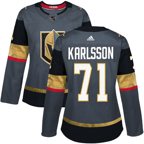 Adidas Golden Knights #71 William Karlsson Grey Home Authentic Women's Stitched NHL Jersey