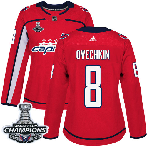 Adidas Capitals #8 Alex Ovechkin Red Home Authentic Stanley Cup Final Champions Women's Stitched NHL Jersey