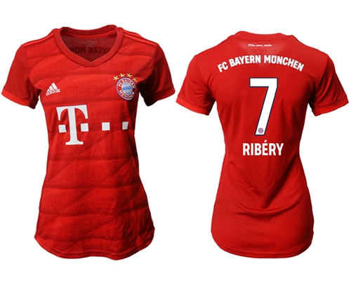 Women's Bayern Munchen #7 Ribery Home Soccer Club Jersey