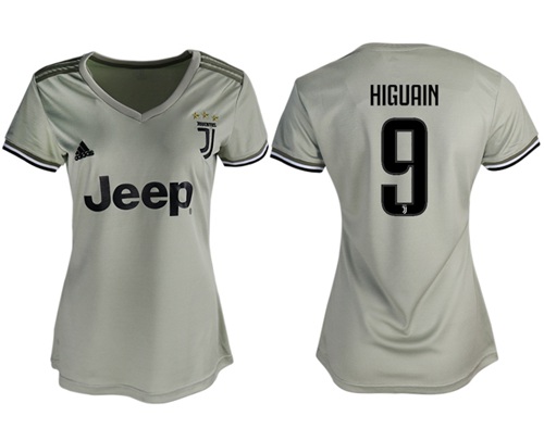 Women's Juventus #9 Higuain Away Soccer Club Jersey
