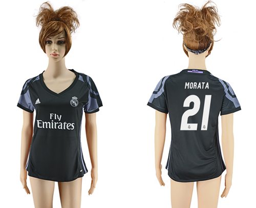 Women's Real Madrid #21 Morata Sec Away Soccer Club Jersey