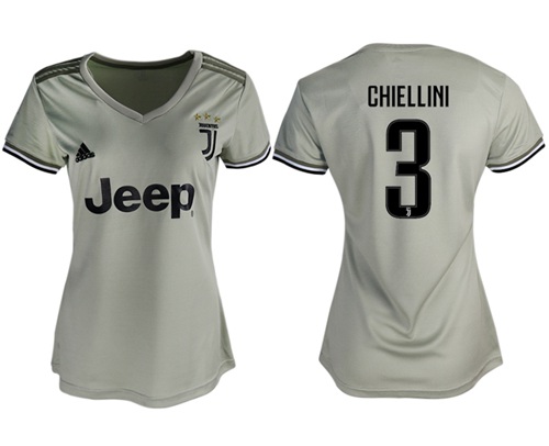Women's Juventus #3 Chiellini Away Soccer Club Jersey