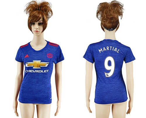 Women's Manchester United #9 Martial Away Soccer Club Jersey