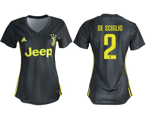 Women's Juventus #2 De Sciglio Third Soccer Club Jersey