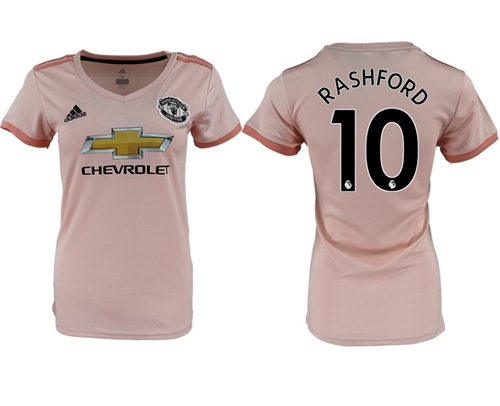 Women's Manchester United #10 Rashford Away Soccer Club Jersey