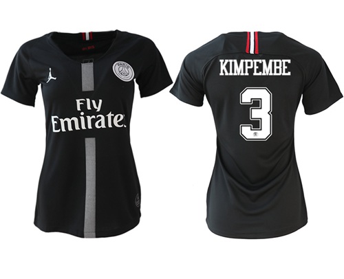 Women's Jordan Paris Saint-Germain #3 Kimpembe Home Soccer Club Jersey