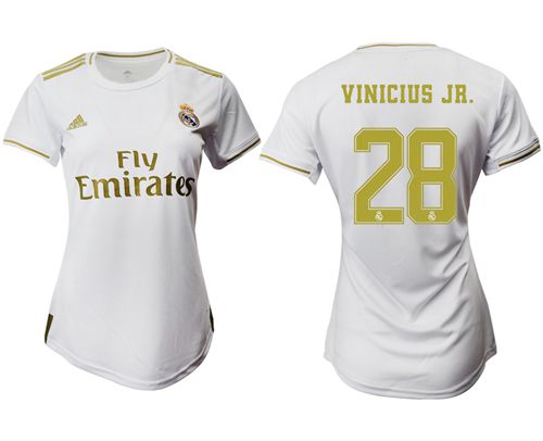 Women's Real Madrid #28 Vinicius Jr. Home Soccer Club Jersey