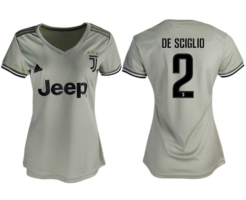 Women's Juventus #2 De Sciglio Away Soccer Club Jersey