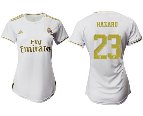 Women's Real Madrid #23 Hazard Home Soccer Club Jersey
