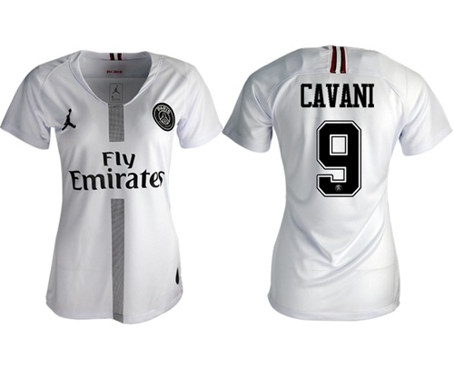 Women's Jordan Paris Saint-Germain #9 Cavani Away Soccer Club Jersey
