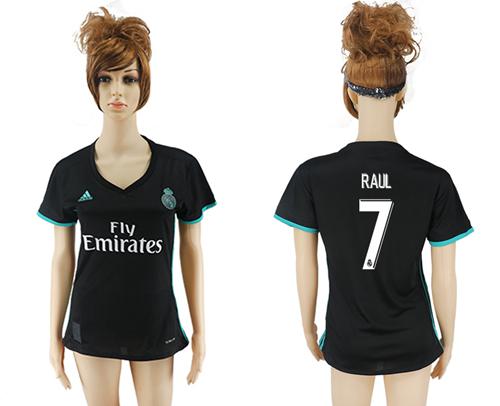 Women's Real Madrid #7 Raul Away Soccer Club Jersey