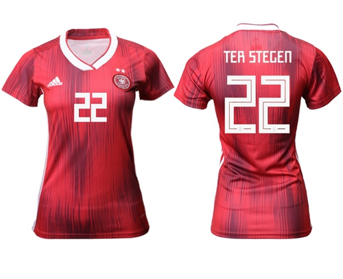 Women's Germany #22 Ter Stegen Away Soccer Country Jersey