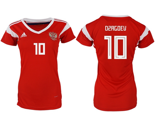 Women's Russia #10 Dzagoev Home Soccer Country Jersey