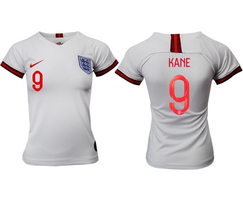 Women's England #9 Kane Home Soccer Country Jersey