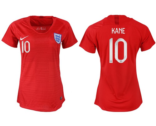 Women's England #10 Kane Away Soccer Country Jersey