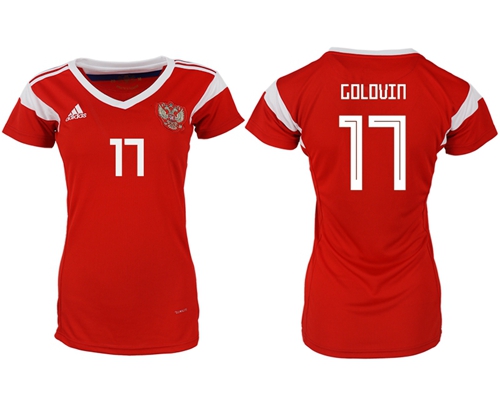 Women's Russia #17 Golovin Home Soccer Country Jersey
