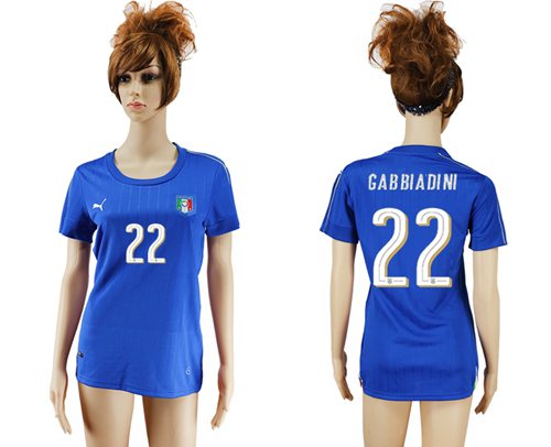Women's Italy #22 Gabbiadini Home Soccer Country Jersey