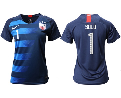 Women's USA #1 Solo Away Soccer Country Jersey