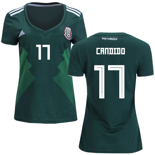 Women's Mexico #17 Candido Home Soccer Country Jersey