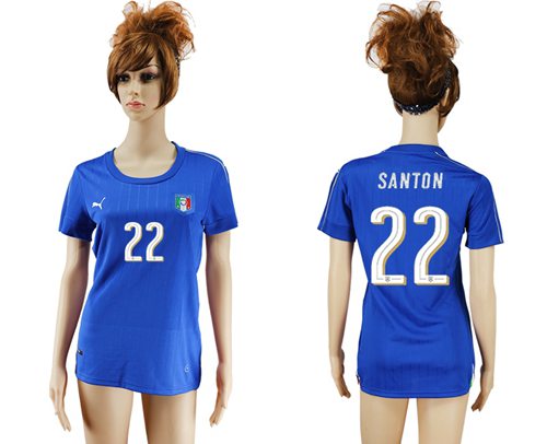 Women's Italy #22 Santon Home Soccer Country Jersey