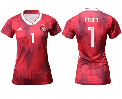 Women's Germany #1 Neuer Away Soccer Country Jersey