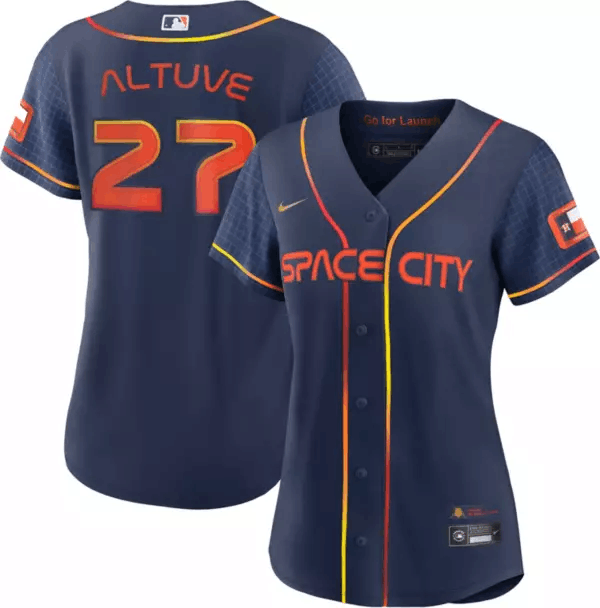 Women's Houston Astros #27 Jose Altuve 2022 Navy City Connect Flex Base Stitched Jersey(Run Small)