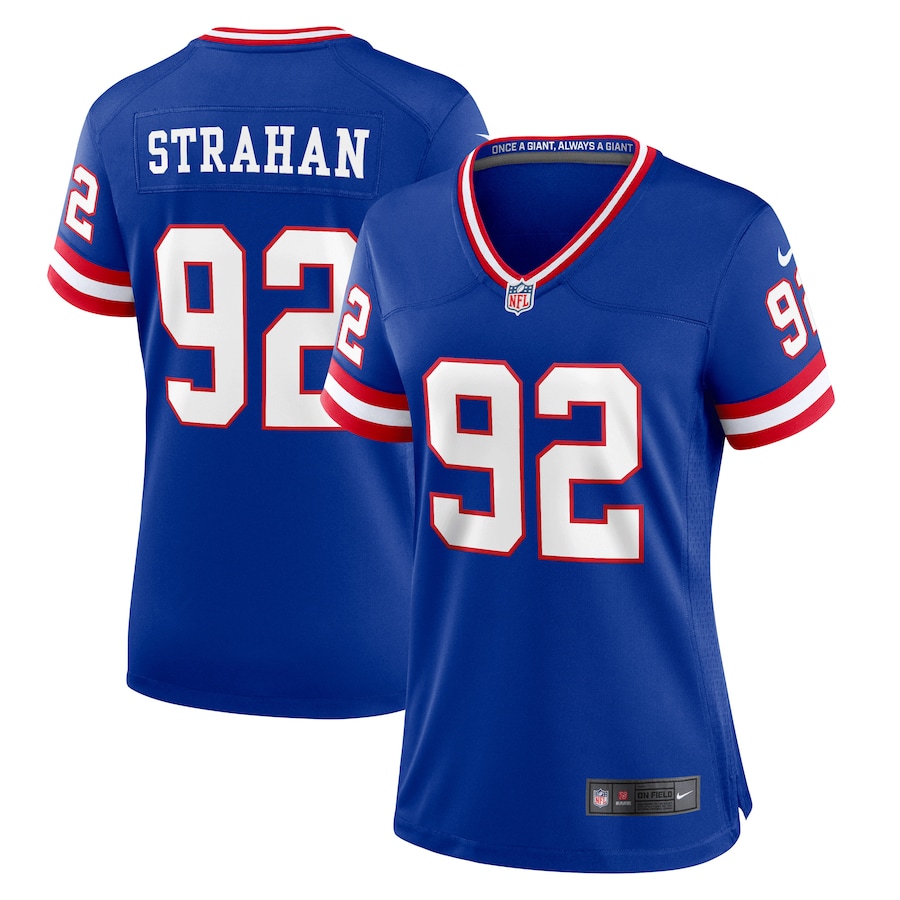 Women's #92 Michael Strahan Royal New York Giants Classic Retired Player Game Jersey