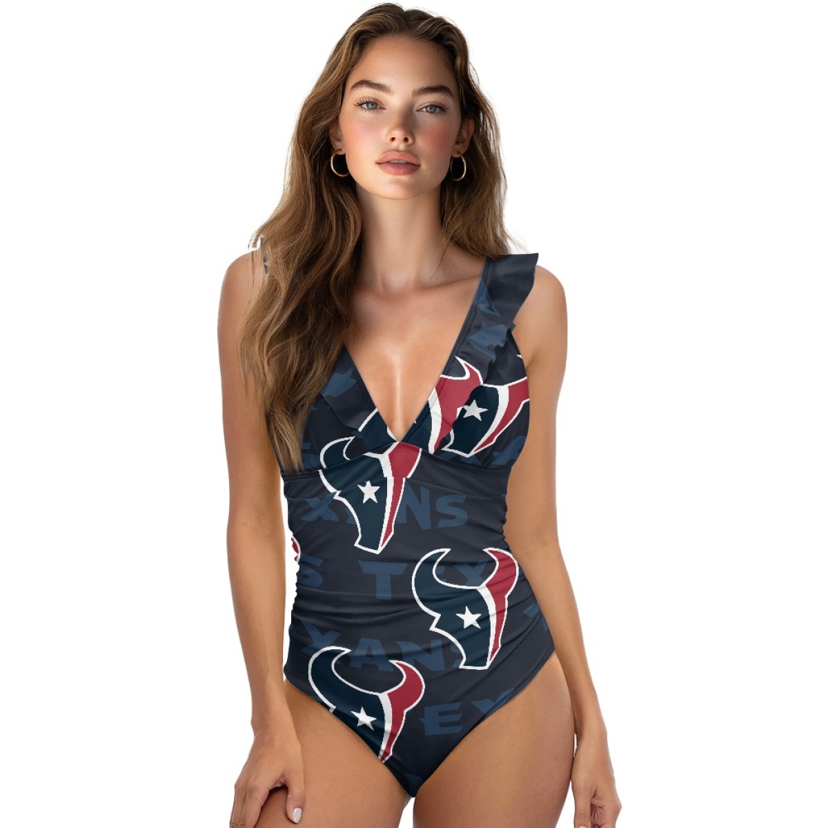 Women's Houston Texans Coverage Comfortable Swimwear Beachwear Bathing Bikini Sets/Swimwear/Swimsuits 001(Pls check description for details)