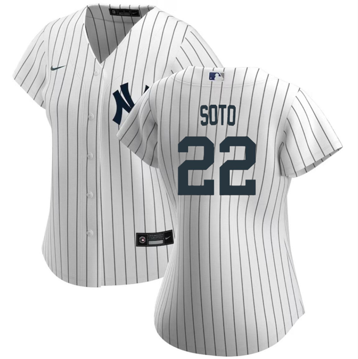 Women's New York Yankees #22 Juan Soto White Cool Base Stitched Jersey(Run Small)