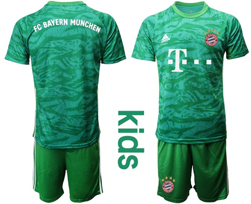 Bayern Munchen Blank Green Goalkeeper Kid Soccer Club Jersey