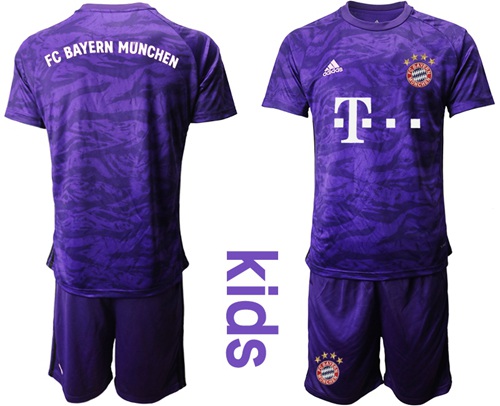 Bayern Munchen Blank Purple Goalkeeper Kid Soccer Club Jersey