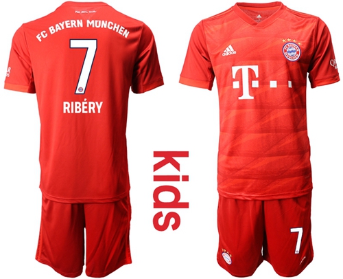 Bayern Munchen #7 Ribery Home Kid Soccer Club Jersey