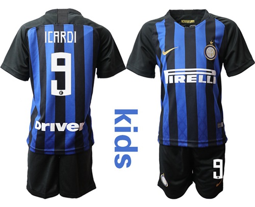 Inter Milan #9 Icardi Home Kid Soccer Club Jersey