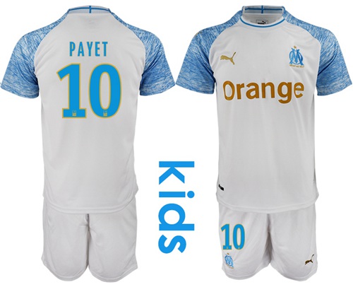 Marseille #10 Payet Home Kid Soccer Club Jersey