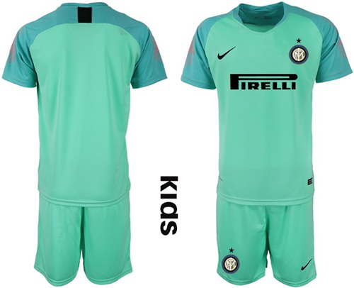 Inter Milan Blank Green Goalkeeper Kid Soccer Club Jersey