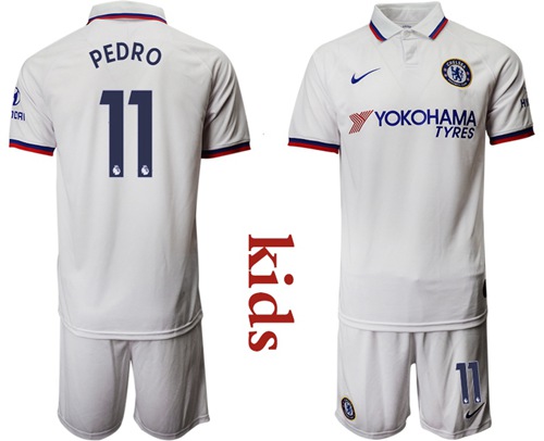 Chelsea #11 Pedro Away Kid Soccer Club Jersey