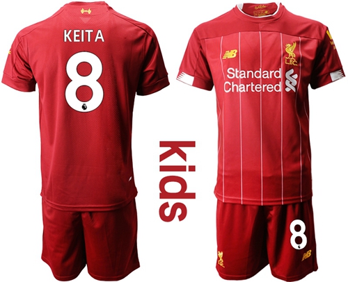 Liverpool #8 Keita Red Home Kid Soccer Club Jersey