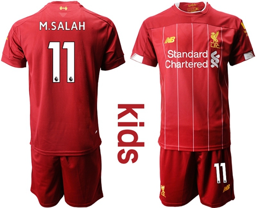 Liverpool #11 M.Salah Red Home Kid Soccer Club Jersey