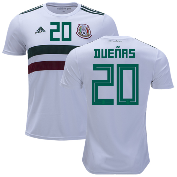 Mexico #20 Duenas Away Kid Soccer Country Jersey