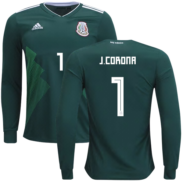 Mexico #1 J.Corona Home Long Sleeves Kid Soccer Country Jersey