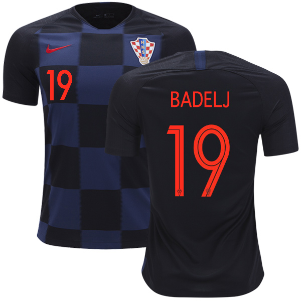 Croatia #19 Badelj Away Kid Soccer Country Jersey