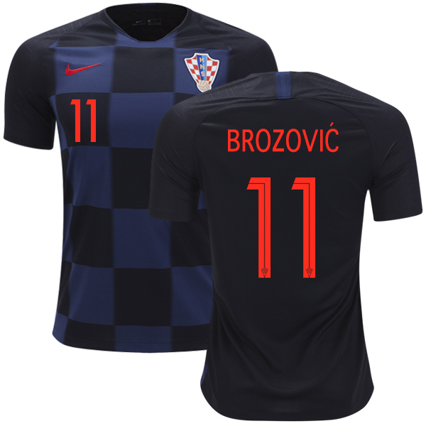 Croatia #11 Brozovic Away Kid Soccer Country Jersey