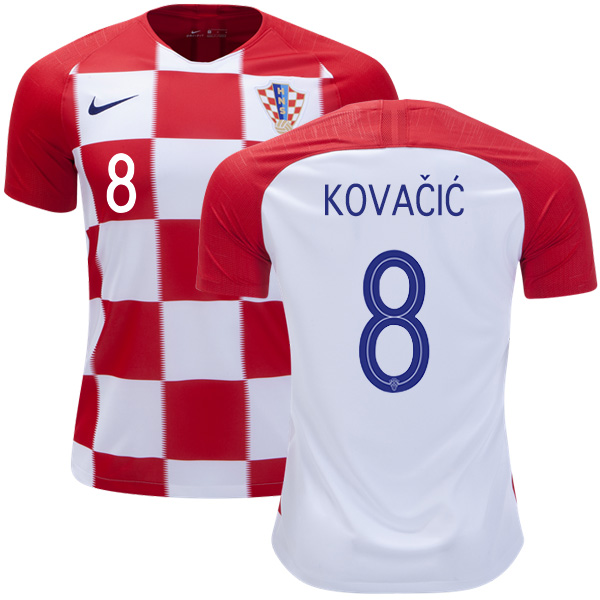 Croatia #8 Kovacic Home Kid Soccer Country Jersey