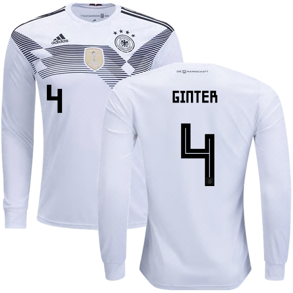Germany #4 Ginter Home Long Sleeves Kid Soccer Country Jersey