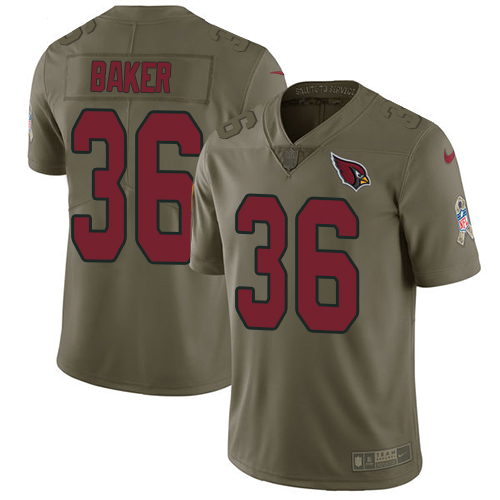 Nike Cardinals #36 Budda Baker Olive Youth Stitched NFL Limited 2017 Salute to Service Jersey
