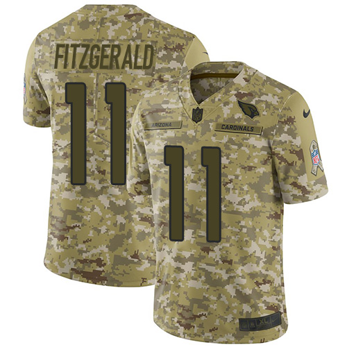 Nike Cardinals #11 Larry Fitzgerald Camo Youth Stitched NFL Limited 2018 Salute to Service Jersey Nike Cardinals #11 Larry Fitzgerald Camo Youth Stitched NFL Limited 2018 Salute to Service Jersey